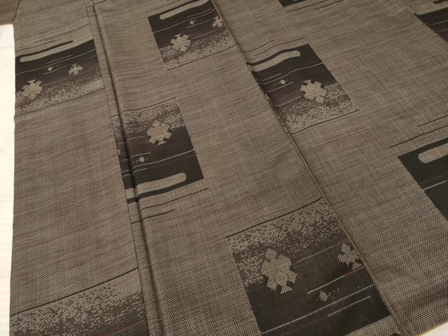 平和屋着物●本場大島紬　カタス7マルキ　エ霞花文　正絹　逸品　AABE4447ck