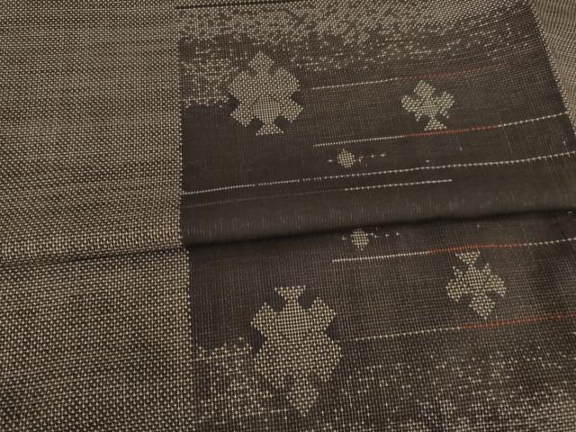 平和屋着物●本場大島紬　カタス7マルキ　エ霞花文　正絹　逸品　AABE4447ck
