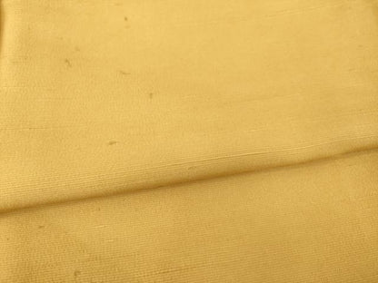 平和屋着物●上質な紬 ちぢみ織 色無地 黄土色 正絹 逸品 AABE4455ck