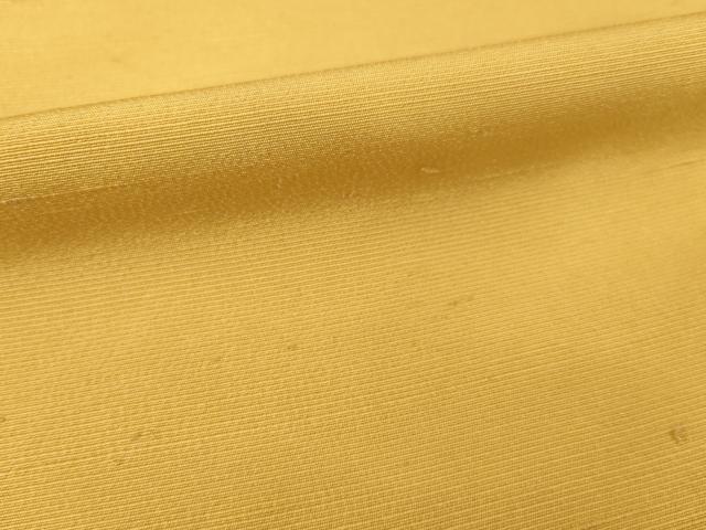平和屋着物●上質な紬 ちぢみ織 色無地 黄土色 正絹 逸品 AABE4455ck