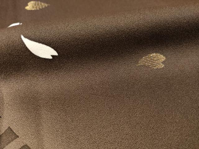 平和屋着物●訪問着　刺繍　流水花文　暈し染め　金糸　正絹　逸品　AABE4459ck