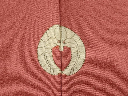 平和屋着物●上質な色無地　銀朱色　正絹　逸品　AABE4476ck