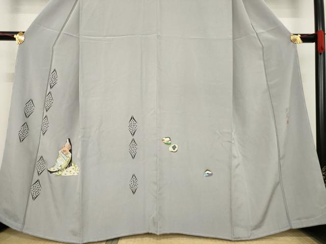 平和屋着物●京童人形絵師　高橋翠延　訪問着　女人文　金彩　正絹　逸品　未使用　AABE4478ck 平和屋着物○京童人形絵師 高橋翠延 訪問着 女人文 金彩