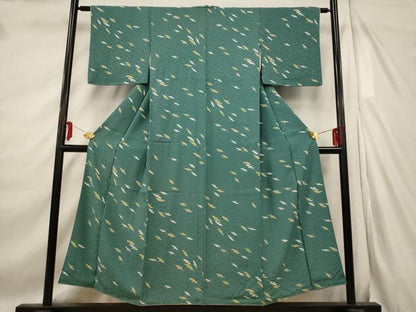平和屋着物■上質な小紋　舞葉文　正絹　逸品　AABE4516st