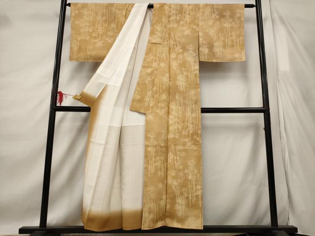 平和屋着物■上質な小紋 樹林文 暈し染め 正絹 逸品 AABE4520st