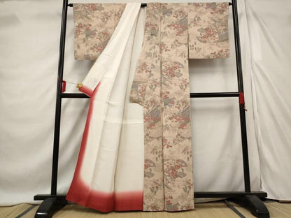 平和屋着物■上質な小紋　風景花文　正絹　逸品　AABE4540st