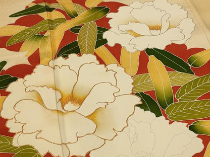 平和屋着物■訪問着 駒刺繍 草花文 暈し染め 金彩 正絹 逸品 AABE4554st