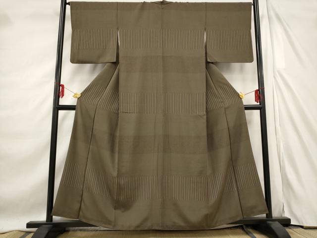 平和屋着物■上質な小紋　横段文　正絹　逸品　AABE4563st