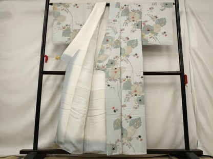 平和屋着物■上質な小紋　枝葉文　金糸　正絹　逸品　AABE4578st