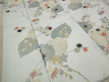 平和屋着物■上質な小紋　枝葉文　金糸　正絹　逸品　AABE4578st