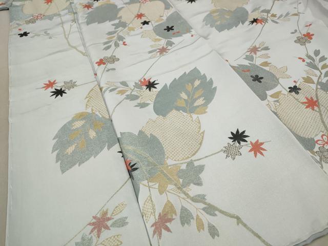 平和屋着物■上質な小紋　枝葉文　金糸　正絹　逸品　AABE4578st