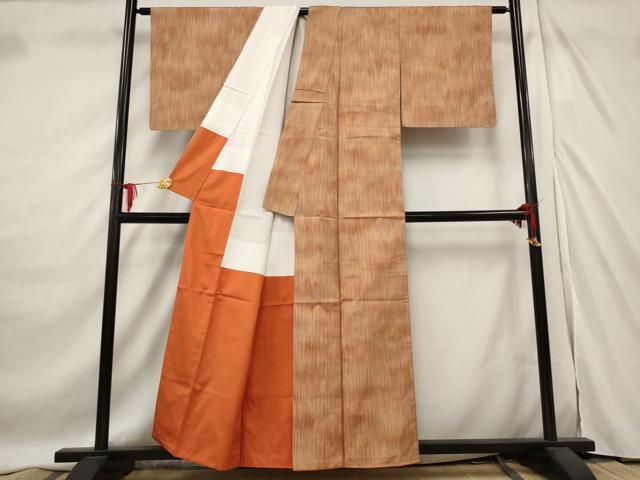 平和屋着物■上質な紬　霞文　正絹　逸品　AABE4620st