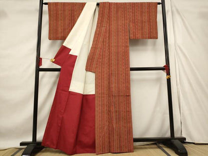 平和屋着物■上質な紬 間道 正絹 逸品 AABE4636st