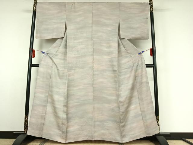 平和屋着物▽上質な小紋 単衣 霞文 暈し染め やまと誂製 正絹 逸品 AABE4642jh