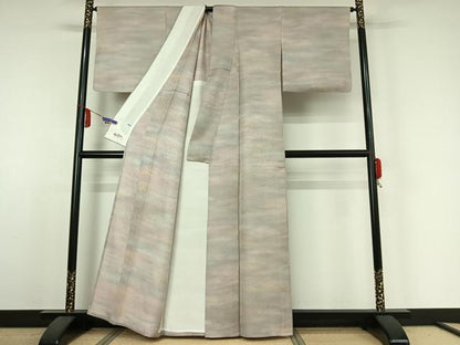 平和屋着物▽上質な小紋 単衣 霞文 暈し染め やまと誂製 正絹 逸品 AABE4642jh