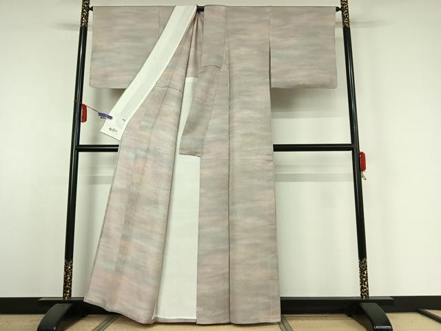 平和屋着物▽上質な小紋 単衣 霞文 暈し染め やまと誂製 正絹 逸品 AABE4642jh