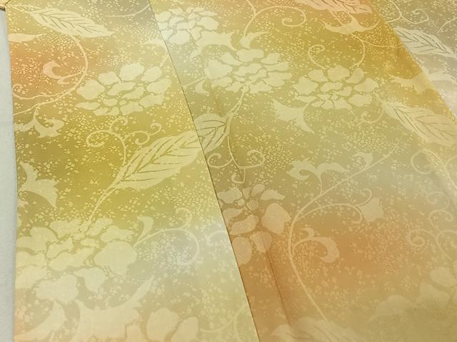 平和屋着物▽上質な小紋 単衣 花唐草文 暈し染め 正絹 逸品 AABE4643jh