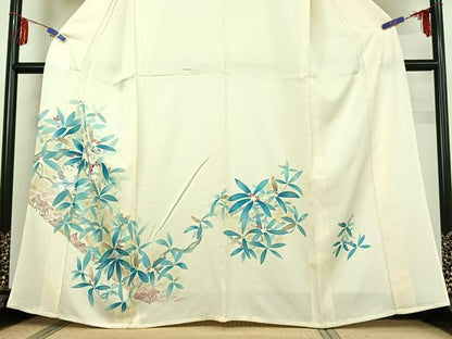 平和屋着物▽訪問着 単衣 童子花文 暈し染め 正絹 逸品 AABE4644jh