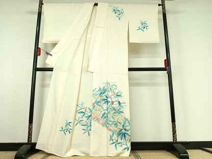 平和屋着物▽訪問着 単衣 童子花文 暈し染め 正絹 逸品 AABE4644jh