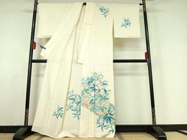 平和屋着物▽訪問着 単衣 童子花文 暈し染め 正絹 逸品 AABE4644jh