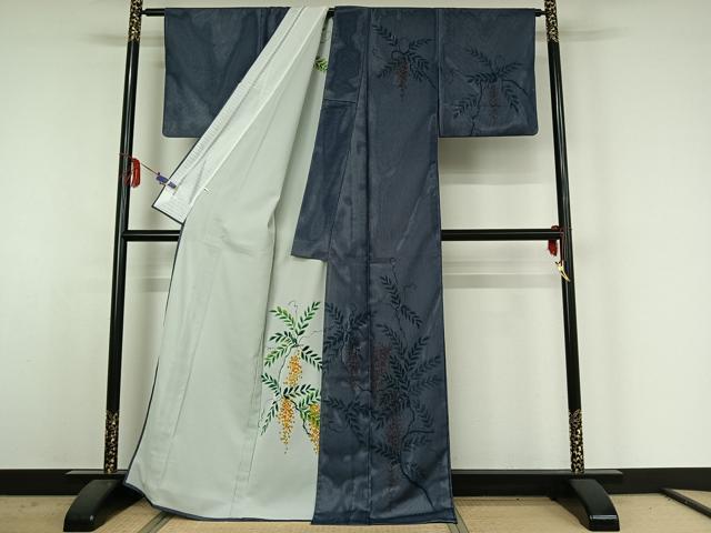 平和屋着物▽訪問着 無双 絽袷 絽×絽 枝花文 正絹 逸品 AABE4646jh