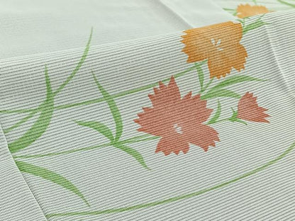 平和屋着物▽上質な小紋 無双 絽袷 絽×絽 草花文 正絹 逸品 AABE4647jh