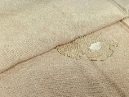 平和屋着物▽訪問着 単衣 総刺繍 雪輪花文 暈し染め 金糸 正絹 逸品 AABE4648jh