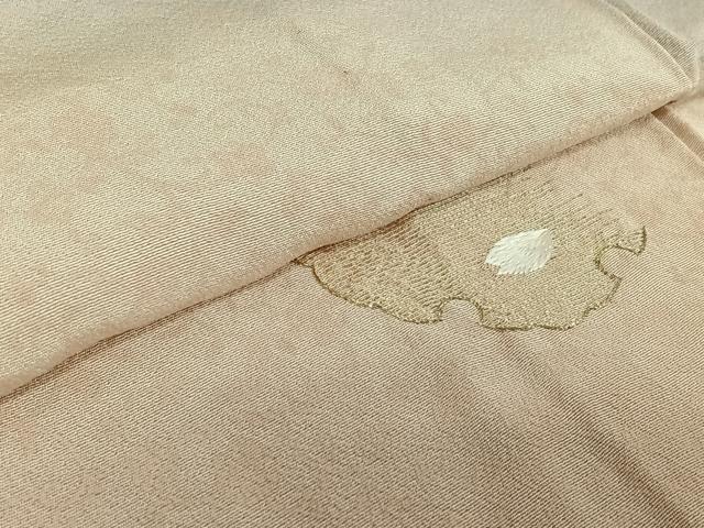 平和屋着物▽訪問着 単衣 総刺繍 雪輪花文 暈し染め 金糸 正絹 逸品 AABE4648jh
