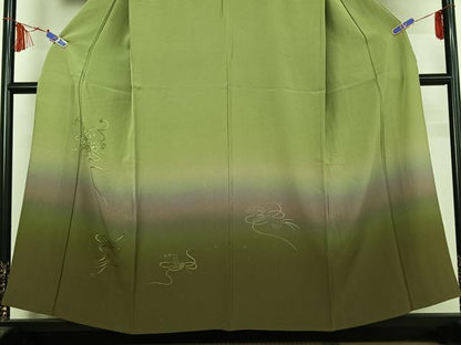 平和屋着物▽訪問着 単衣 中国三大刺繍 スワトウ刺繍 汕頭刺繍 楽器文 暈し染め 正絹 逸品 AABE4649jh