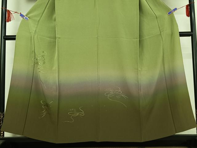 平和屋着物▽訪問着 単衣 中国三大刺繍 スワトウ刺繍 汕頭刺繍 楽器文 暈し染め 正絹 逸品 AABE4649jh