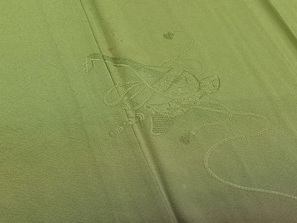 平和屋着物▽訪問着 単衣 中国三大刺繍 スワトウ刺繍 汕頭刺繍 楽器文 暈し染め 正絹 逸品 AABE4649jh