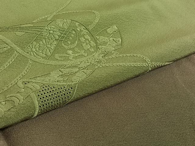 平和屋着物▽訪問着 単衣 中国三大刺繍 スワトウ刺繍 汕頭刺繍 楽器文 暈し染め 正絹 逸品 AABE4649jh