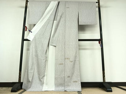 平和屋着物▽訪問着 単衣 絞り 刺繍 草花文 金糸 伊勢丹扱い 正絹 逸品 AABE4651jh