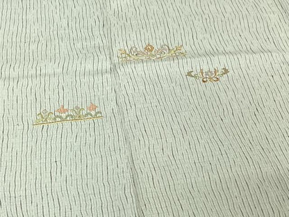 平和屋着物▽訪問着 単衣 絞り 刺繍 草花文 金糸 伊勢丹扱い 正絹 逸品 AABE4651jh