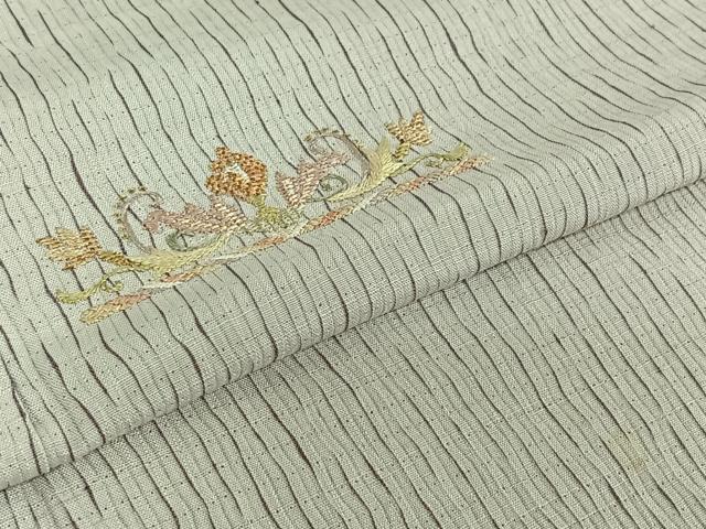 平和屋着物▽訪問着 単衣 絞り 刺繍 草花文 金糸 伊勢丹扱い 正絹 逸品 AABE4651jh