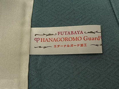 平和屋着物▽染色作家　草野一騎　訪問着　単衣　草花文　暈し染め　金彩　ロング丈　正絹　逸品　AABE4656jh