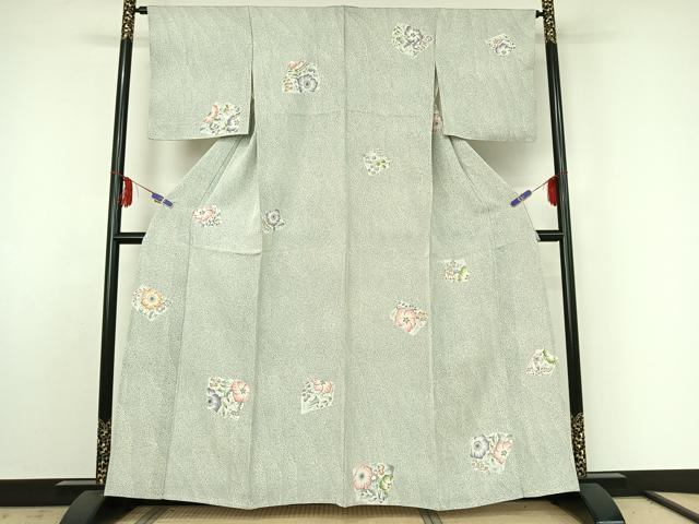 平和屋着物▽江戸小紋　単衣　辻が花　正絹　逸品　AABE4657jh 平和屋着物▽江戸小紋 単衣 辻が花 正絹 逸品 AABE4657jh