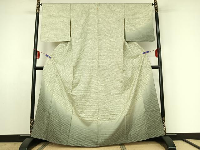 平和屋着物▽訪問着 本場染大島紬 単衣 霞文 暈し染め 正絹 逸品 AABE4660jh