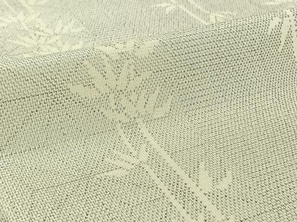 平和屋着物▽本塩沢 単衣 笹竹文 正絹 逸品 AABE4661jh