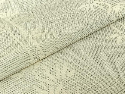 平和屋着物▽本塩沢 単衣 笹竹文 正絹 逸品 AABE4661jh