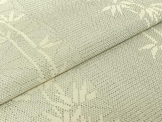 平和屋着物▽本塩沢 単衣 笹竹文 正絹 逸品 AABE4661jh