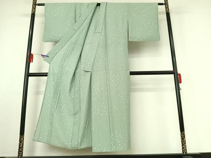 平和屋着物▽上質な小紋 単衣 丸文 正絹 逸品 AABE4664jh
