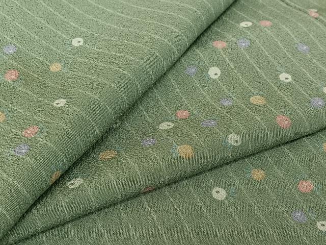 平和屋着物▽上質な小紋 単衣 丸文 正絹 逸品 AABE4664jh