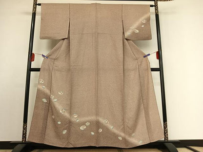 平和屋着物▽訪問着 単衣 吉祥花文 正絹 逸品 AABE4667jh