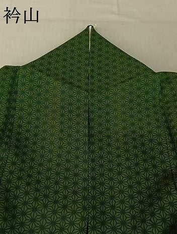 平和屋着物▽上質な小紋 単衣 麻の葉文様 正絹 逸品 AABE4668jh