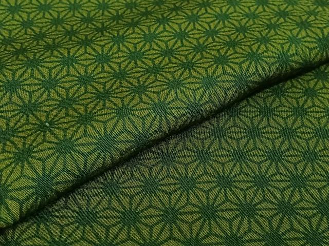 平和屋着物▽上質な小紋 単衣 麻の葉文様 正絹 逸品 AABE4668jh