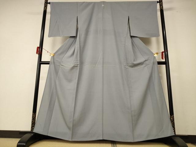 平和屋着物＊夏物 色無地 絽 銀鼠色 正絹 逸品 AABE4682jd