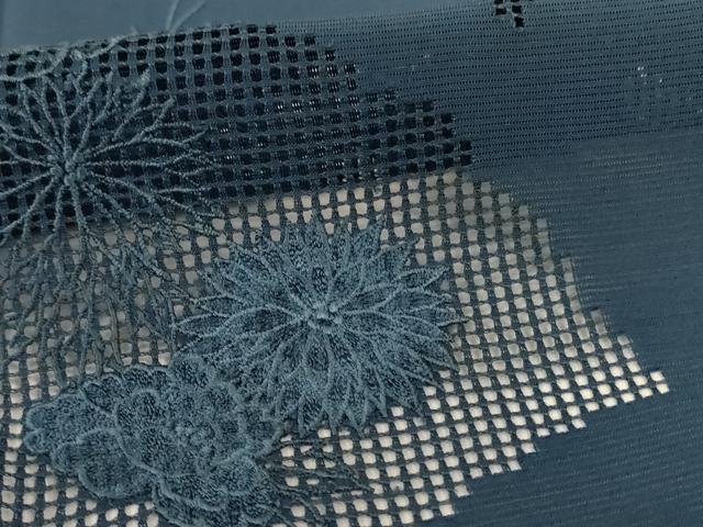 平和屋着物＊夏物 色留訪問着 絽 刺繍 流水花文 褐返色 正絹 逸品 AABE4683jd