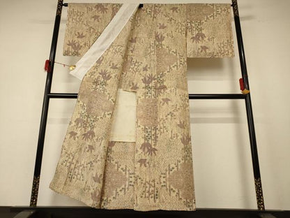 平和屋着物＊夏物 本場小千谷ちぢみ 笹竹文 麻 逸品 AABE4684jd