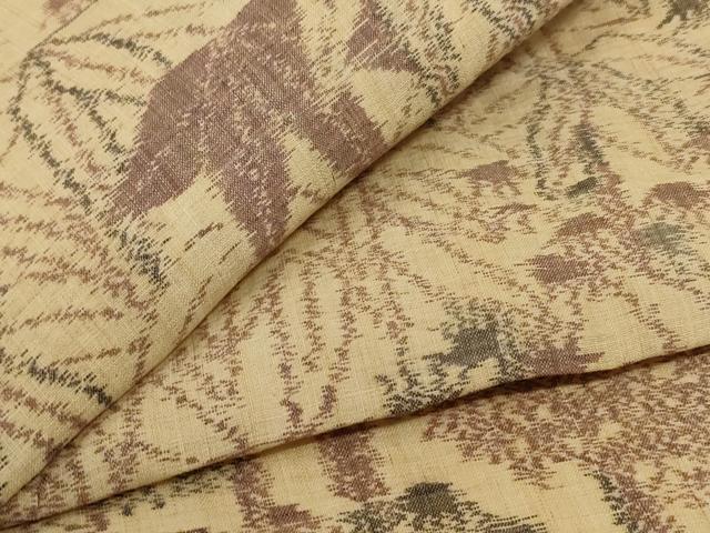 平和屋着物＊夏物 本場小千谷ちぢみ 笹竹文 麻 逸品 AABE4684jd